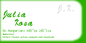 julia kosa business card